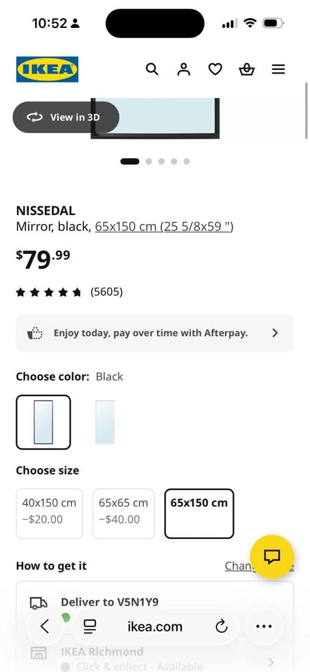 NISSEDAL Mirror, black, 65x150 cm - photo 3