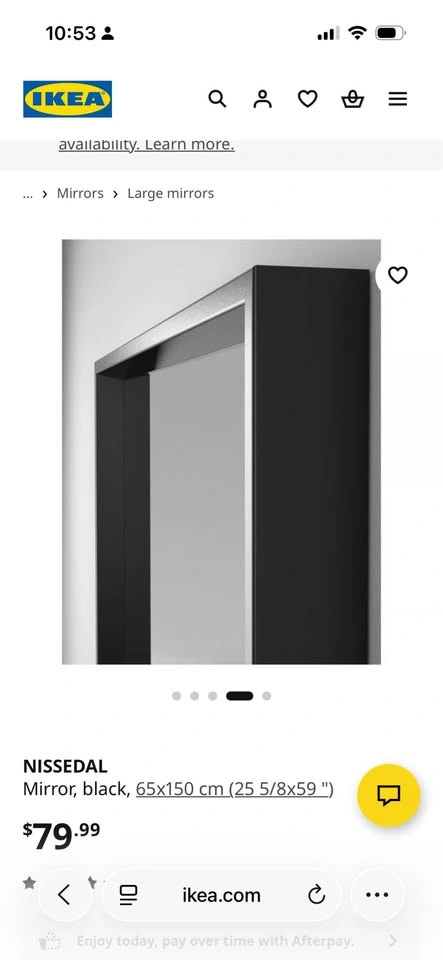 NISSEDAL Mirror, black, 65x150 cm - photo 5