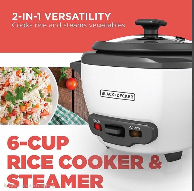 Black+Decker 6-Cup Rice Cooker and Steamer - photo 3