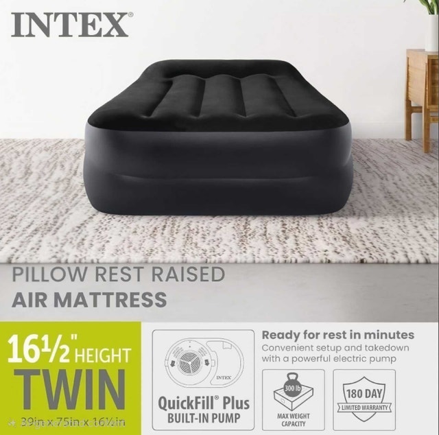 Intex Twin Pillow Rest Raised Air Mattress - photo 3
