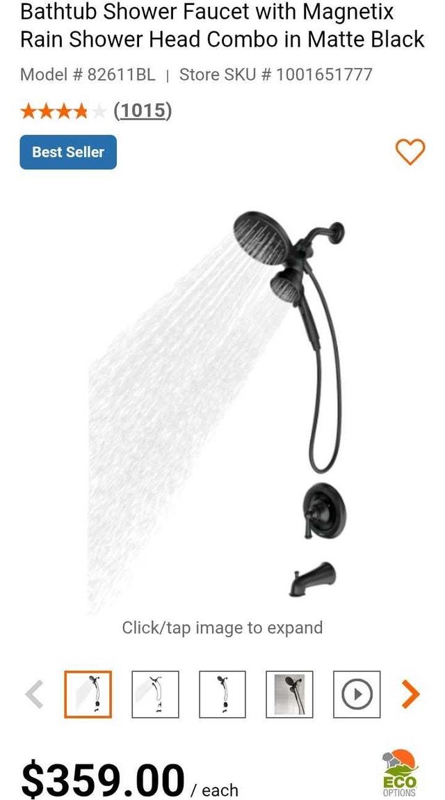 Moen Brecklyn Single Handle 6-spray Bathtub Shower Faucet