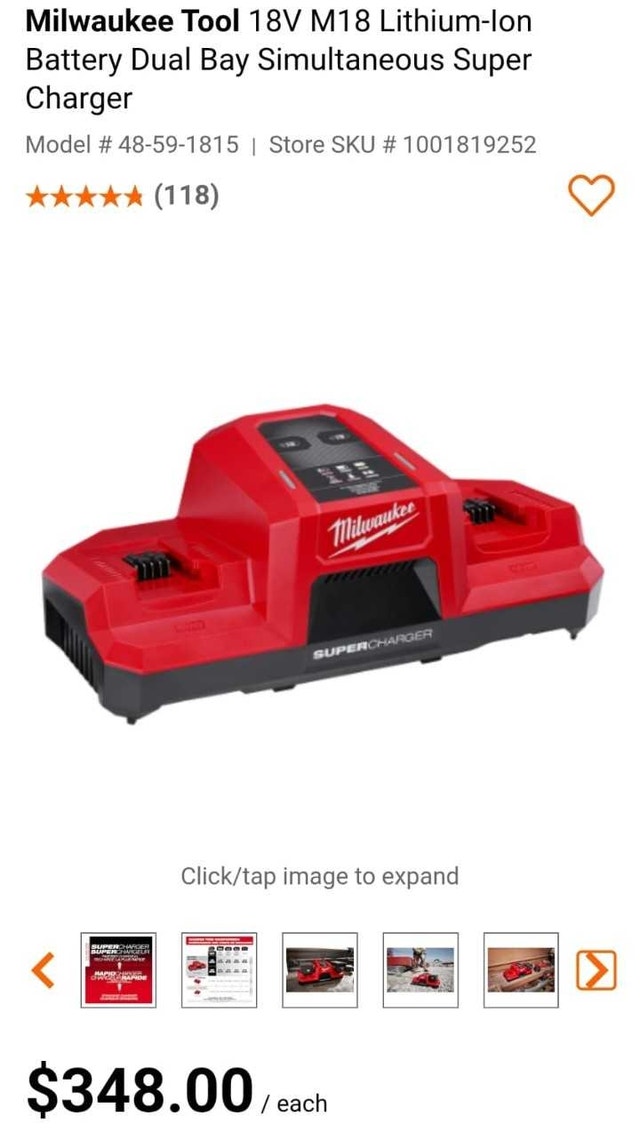 18v M18 battery dual bay simultaneously super charger