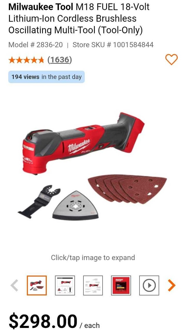 M18 FUEL 18V Cordless Brushless Oscillating Multi-tool
