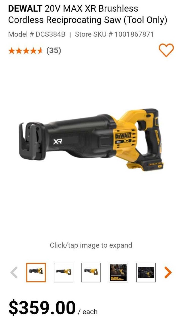 20V Max XR Brushless Cordless Reciprocating Saw