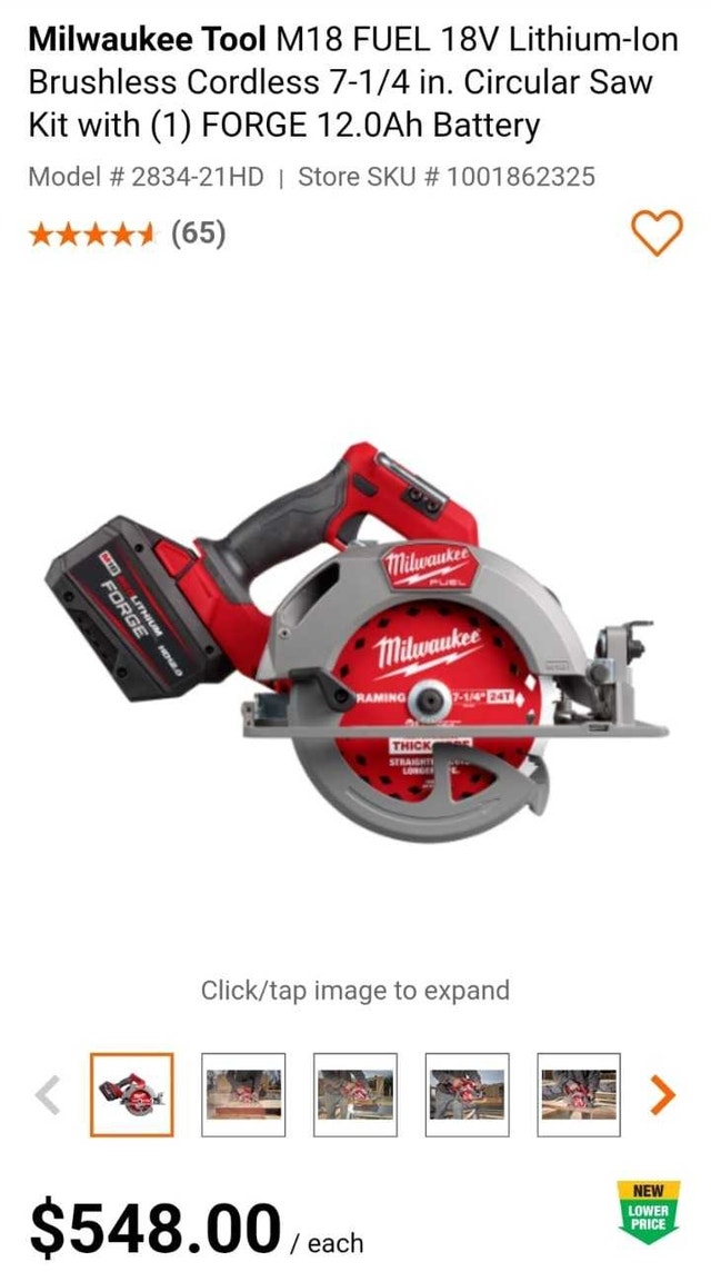 M18 FUEL 18V 7-1/4 inch Circular Saw Kit with Battery