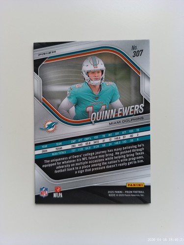 2025 Prizm Quinn Ewers Purple Pulsar RC + Dillon Gabriel Patch - photo 2