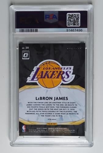 2020 Donruss Optic LeBron James Winner Stays LIME GREEN /149 PSA - photo 3