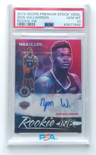 2019 NBA Hoops Premium Stock Zion Williamson Rookie Ink Auto