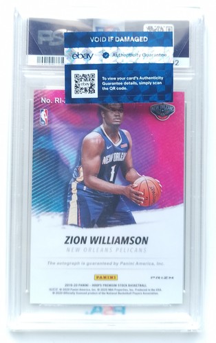 2019 NBA Hoops Premium Stock Zion Williamson Rookie Ink Auto - photo 2