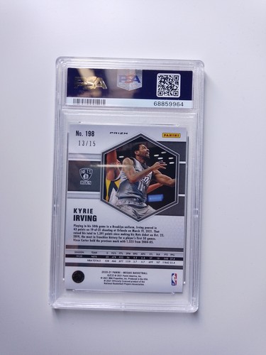 2020-21 Mosaic Blue Fluorescent Prizm Kyrie Irving /15 PSA 10 - photo 2
