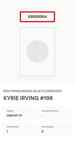 2020-21 Mosaic Blue Fluorescent Prizm Kyrie Irving /15 PSA 10 - photo 3