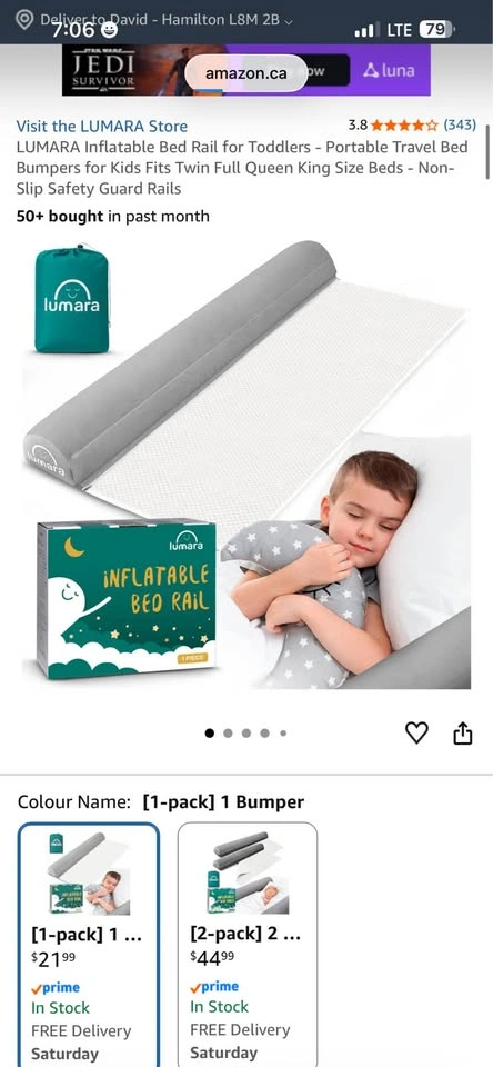 LUMARA Inflatable Bed Rail for Toddlers - photo 2