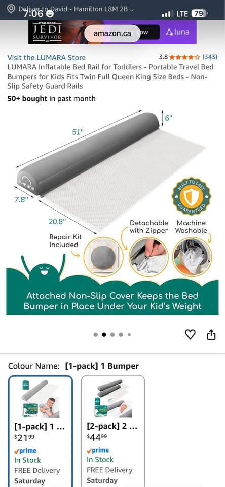 LUMARA Inflatable Bed Rail for Toddlers - photo 3