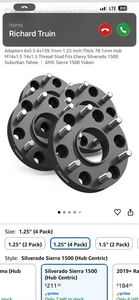 6x5.5 Hub Centric Wheel Spacers 1.25 Inch for Chevy/GMC - photo 4