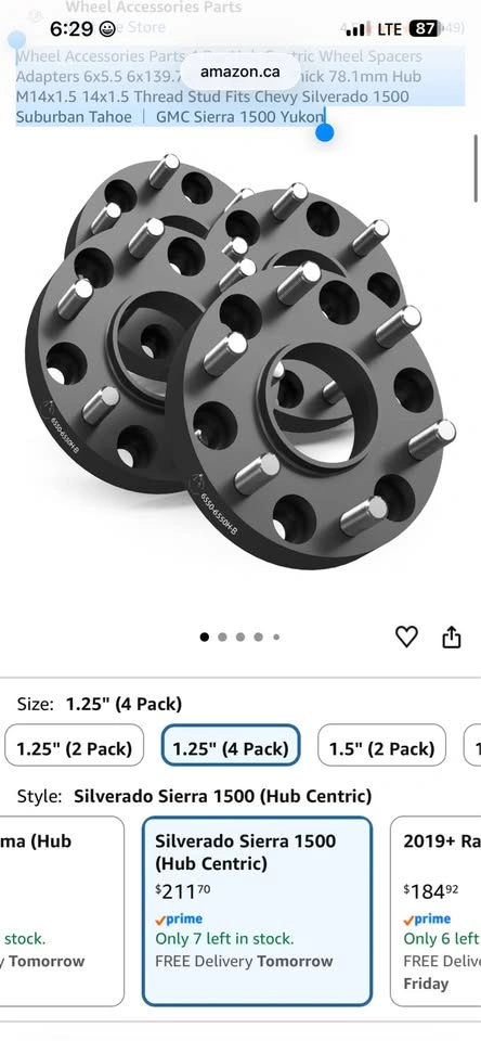 6x5.5 Hub Centric Wheel Spacers 1.25 Inch for Chevy/GMC - photo 5