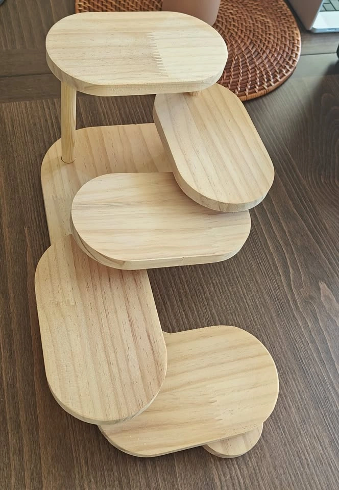 Modern Tiered Wooden Plant Stand / Display Riser (5 Platforms) - photo 3
