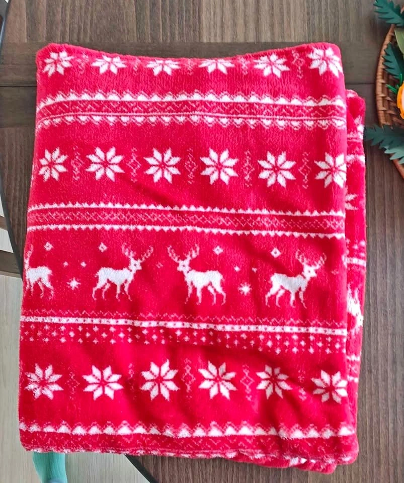 Red Christmas/Winter Vibe Cozy Blanket