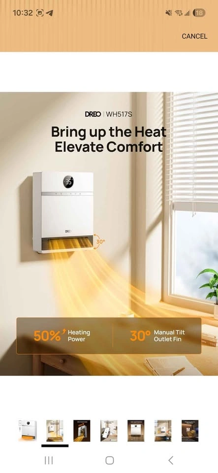 DREO Smart Wall Heater, IP24 Electric PTC Space Heater - photo 2