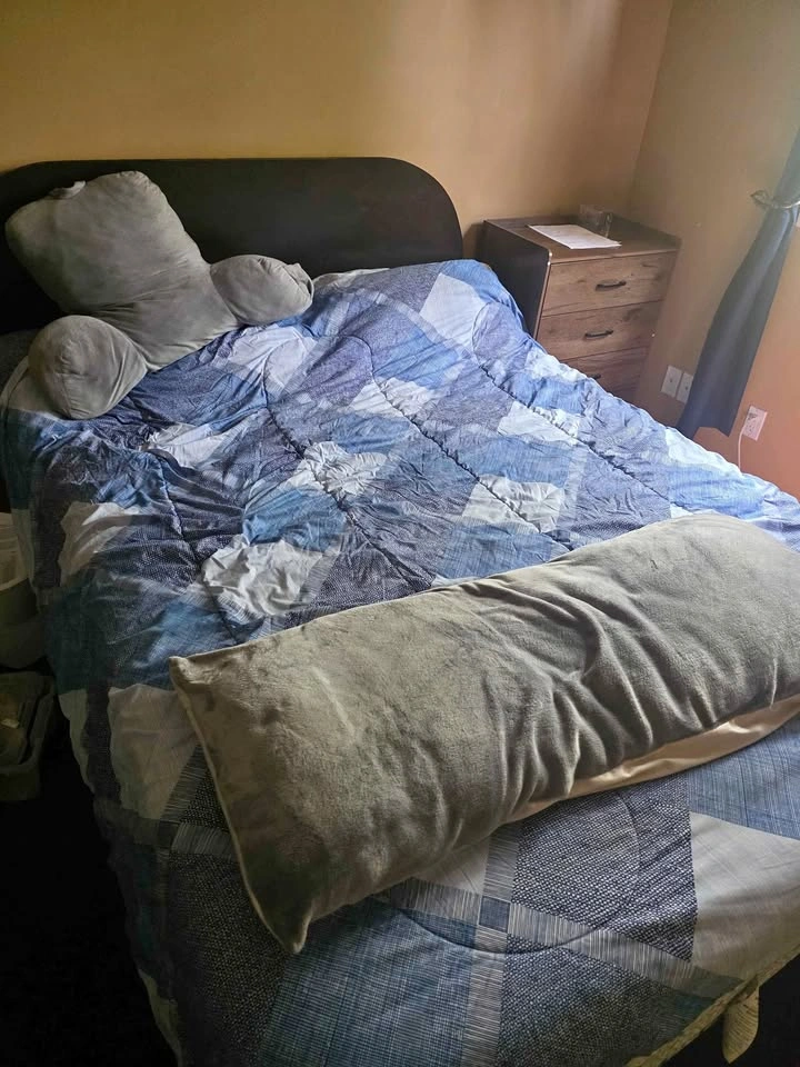 mattress, box spring, and bed frame