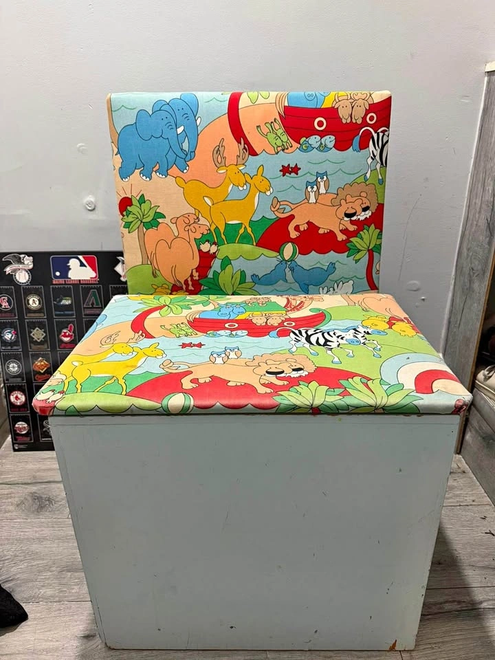Kids Wooden Toy Storage Bench with Padded Seat & Backrest