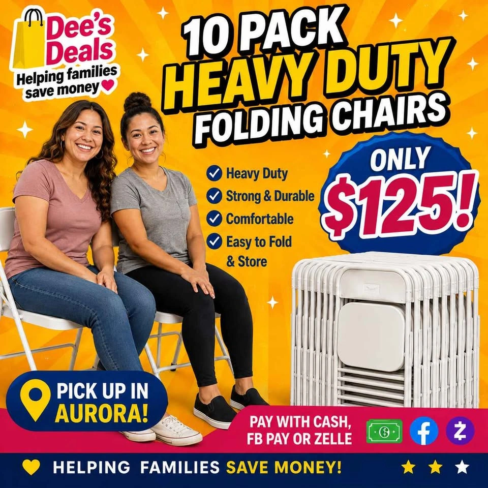 10 Pack HEAVY DUTY FOLDING CHAIRS BRAND NEW IN BOX ONLY $125 - photo 2