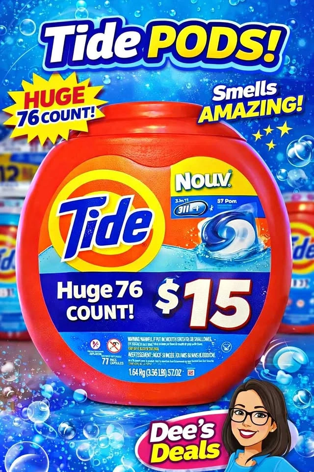 Huge 76 count Tide Laundry Pods only $15