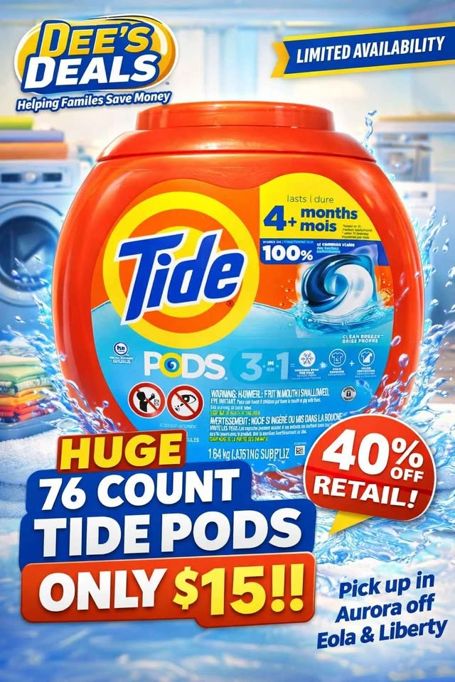 Huge 76 count Tide Laundry Pods only $15 - photo 2