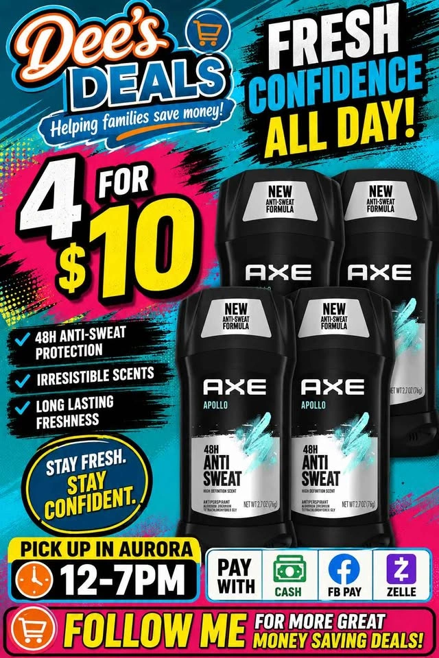 Axe and Degree Deodorants 4 for $10 Limited time - photo 2