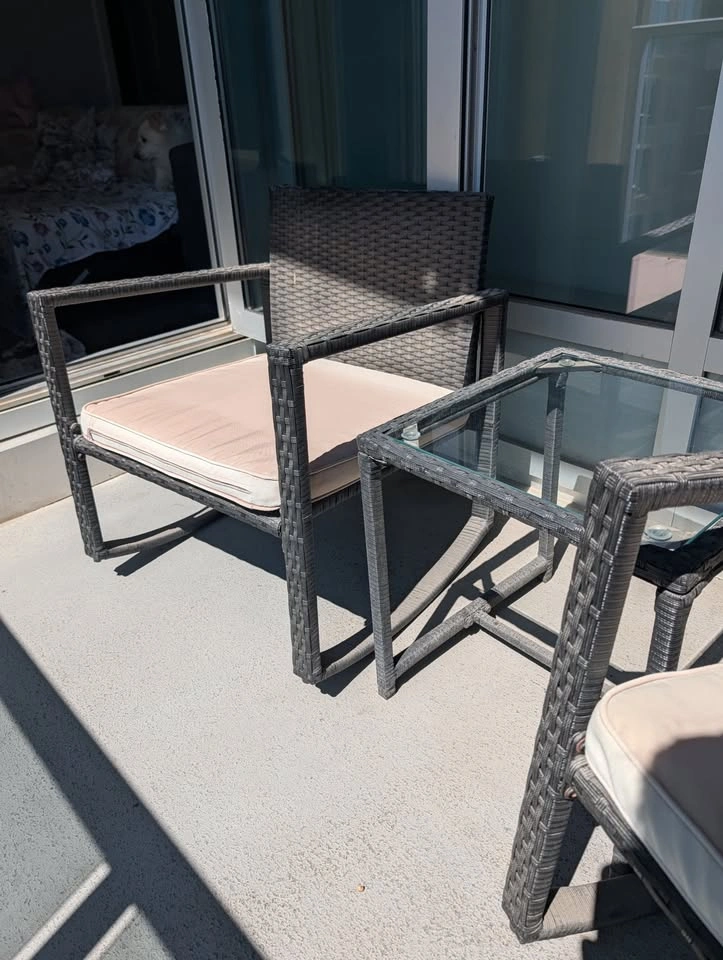 3-Piece Outdoor Wicker Rocking Chair Set - photo 3