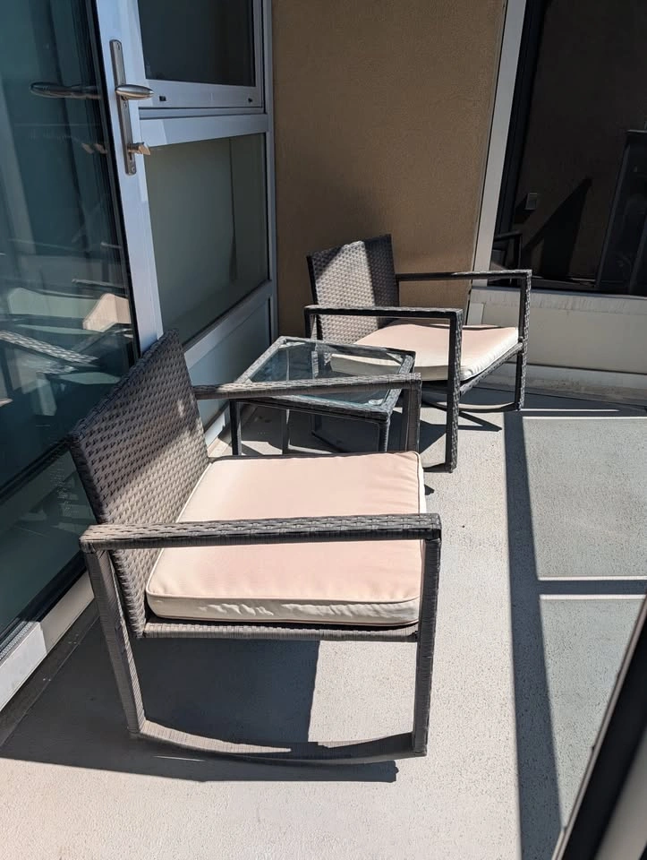 3-Piece Outdoor Wicker Rocking Chair Set - photo 4
