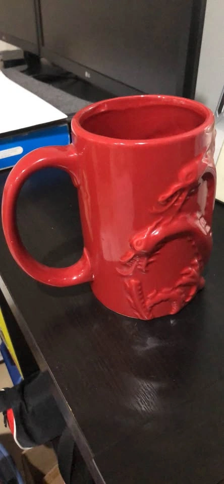 Red Ceramic Dragon Relief Mug - photo 2