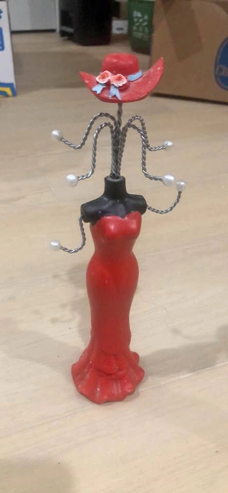 Red Mannequin Jewelry Stand