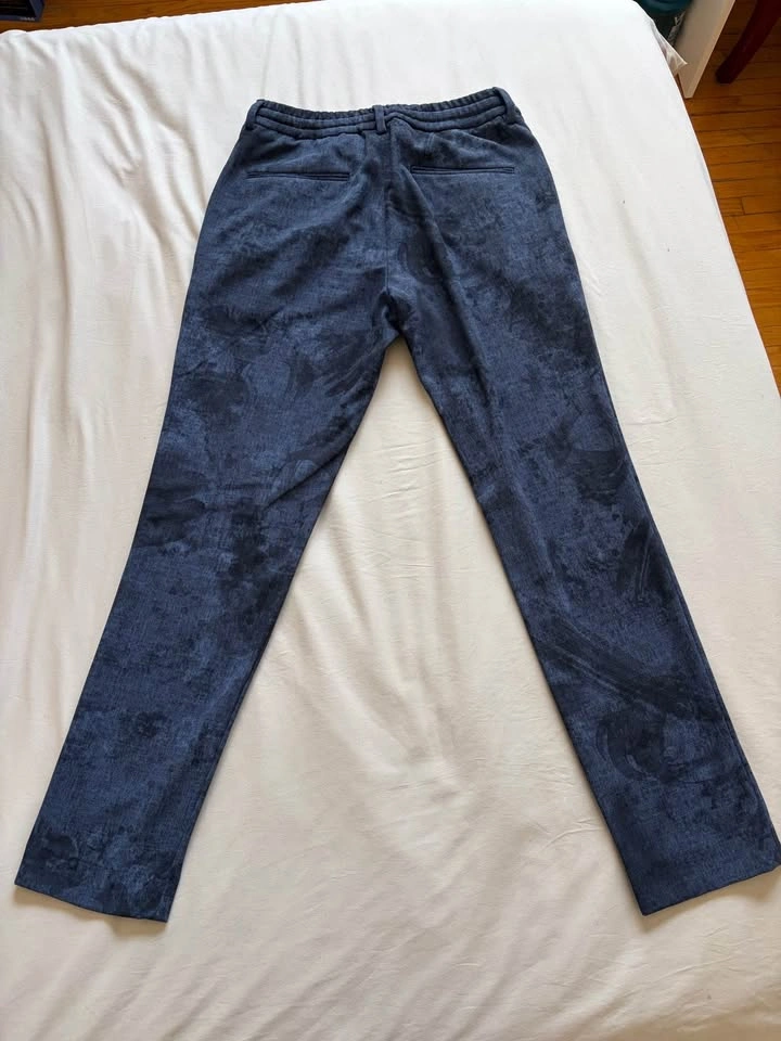 Zara man blue ABSTRACT / WATERCOLOUR Patterned pants - photo 2