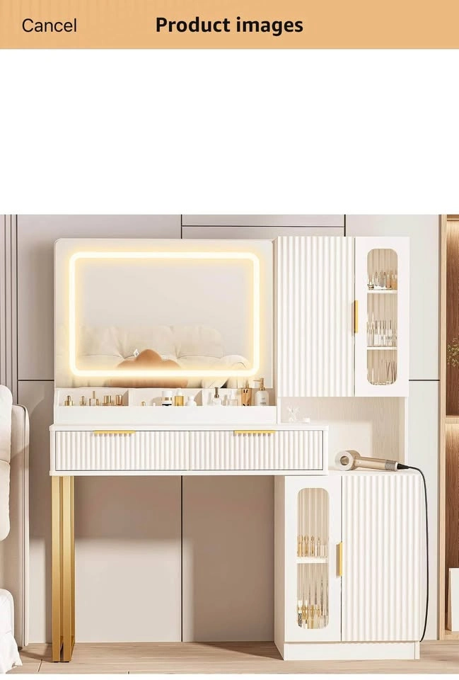 42" Modern Makeup Vanity Desk with Mirror and Lights - photo 2