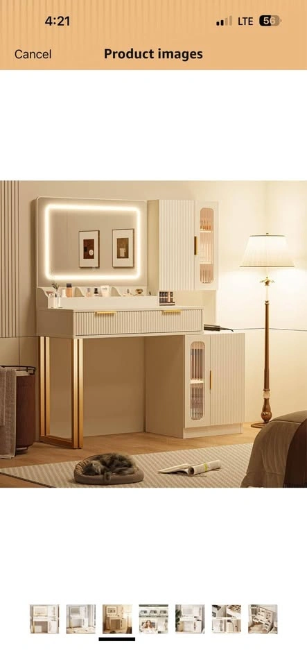 42" Modern Makeup Vanity Desk with Mirror and Lights - photo 4