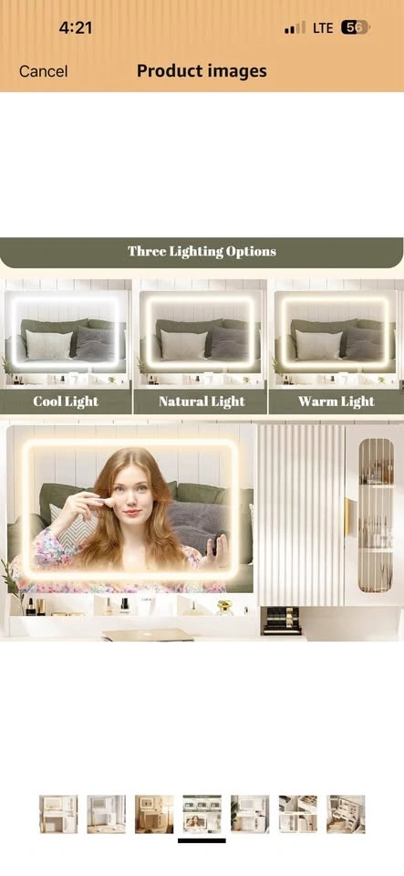 42" Modern Makeup Vanity Desk with Mirror and Lights - photo 5