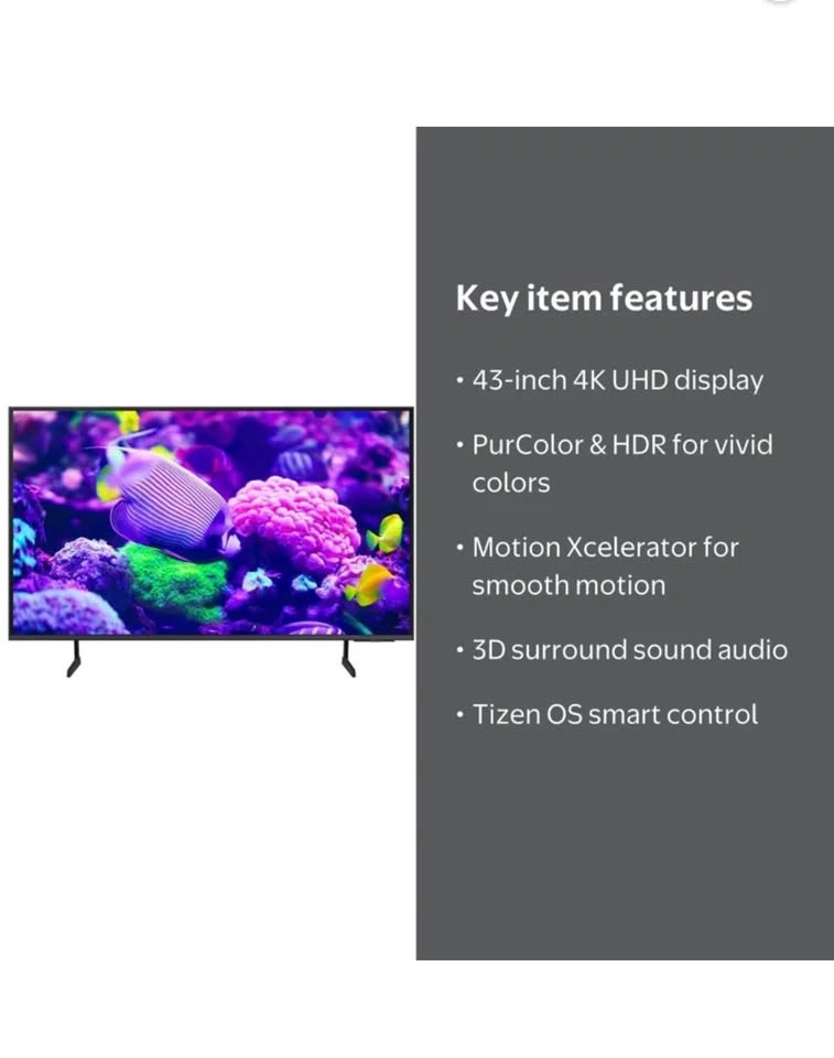 Samsung 43-inch Crystal UHD 4K Smart TV - photo 2