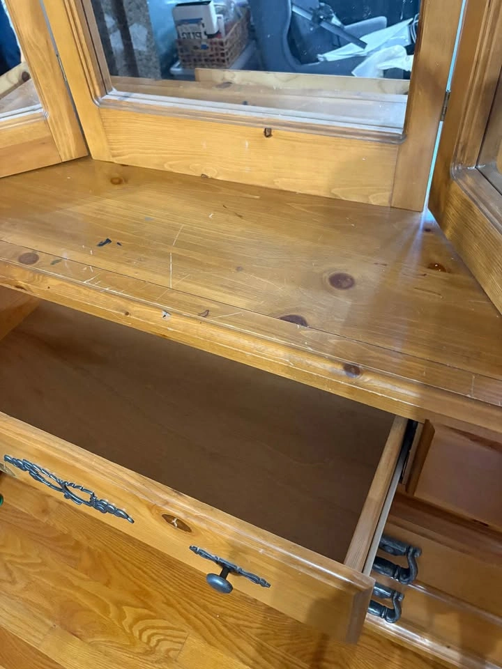 Solid Pine wood 7 drawer armoire with mirror - photo 3