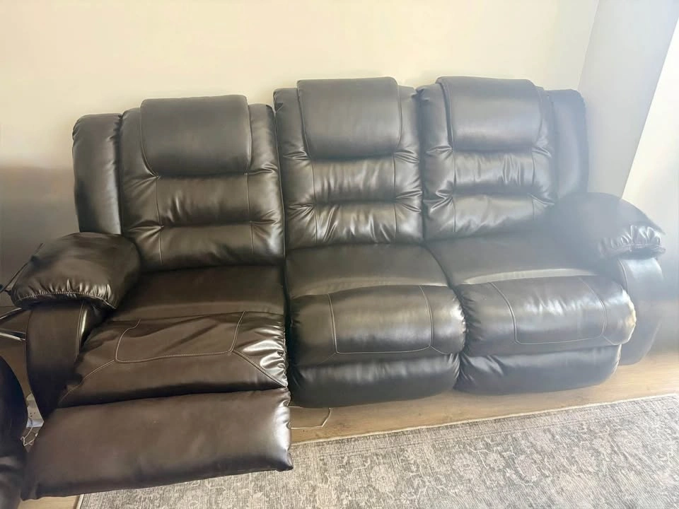 Dark brown leather recliner couches for sale - photo 2