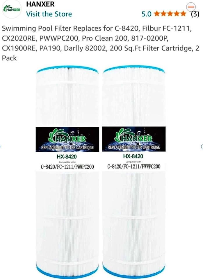 Swimming Pool Filter 2-Pack (C-8420, FC-1211, CX2020RE)