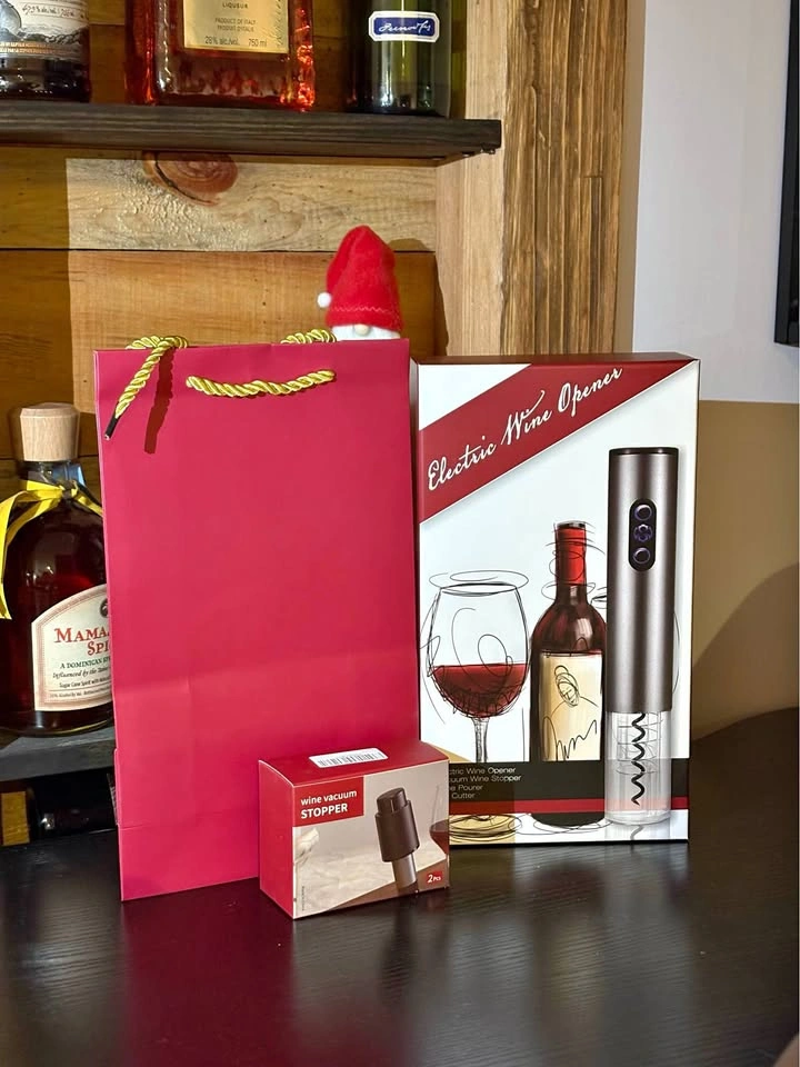 NEW Electric Wine Opener Gift Set + FREE 2-Pack Vacuum Stoppers