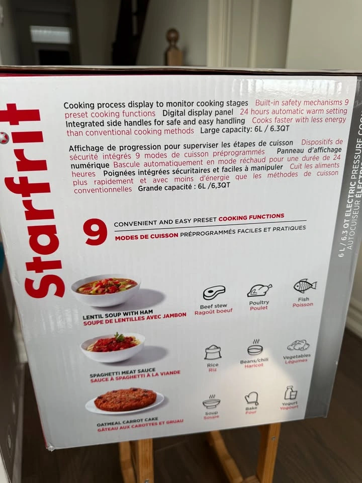 Starfrit 6L Electric Pressure Cooker - Brand New - photo 2