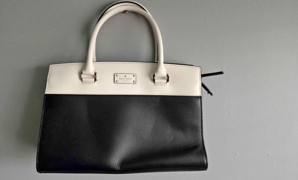 Kate Spade New York Black and White Leather Satchel