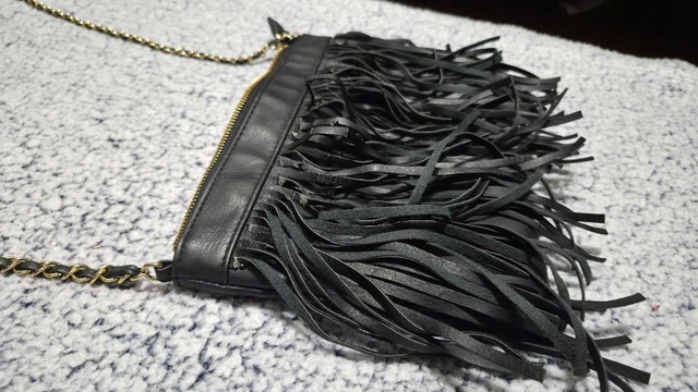 Stila Black Fringe Crossbody Bag Clutch - Oshawa Pickup