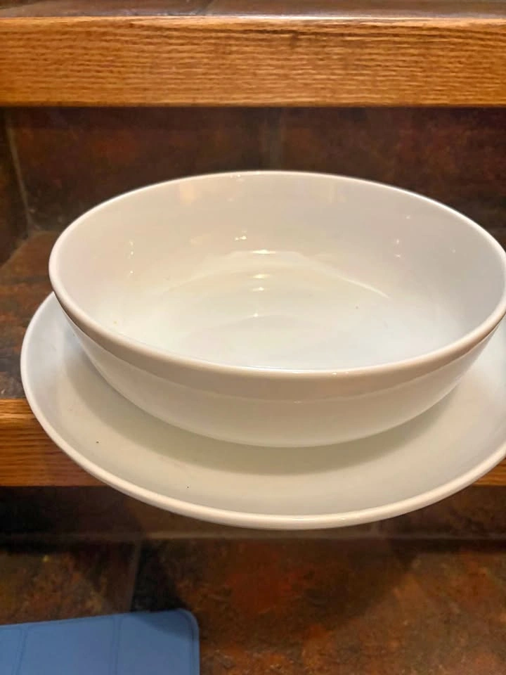 White Ceramic Bowl and Plate Set