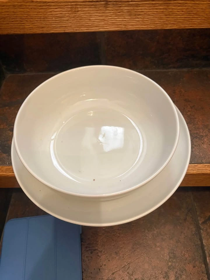 White Ceramic Bowl and Plate Set - photo 2