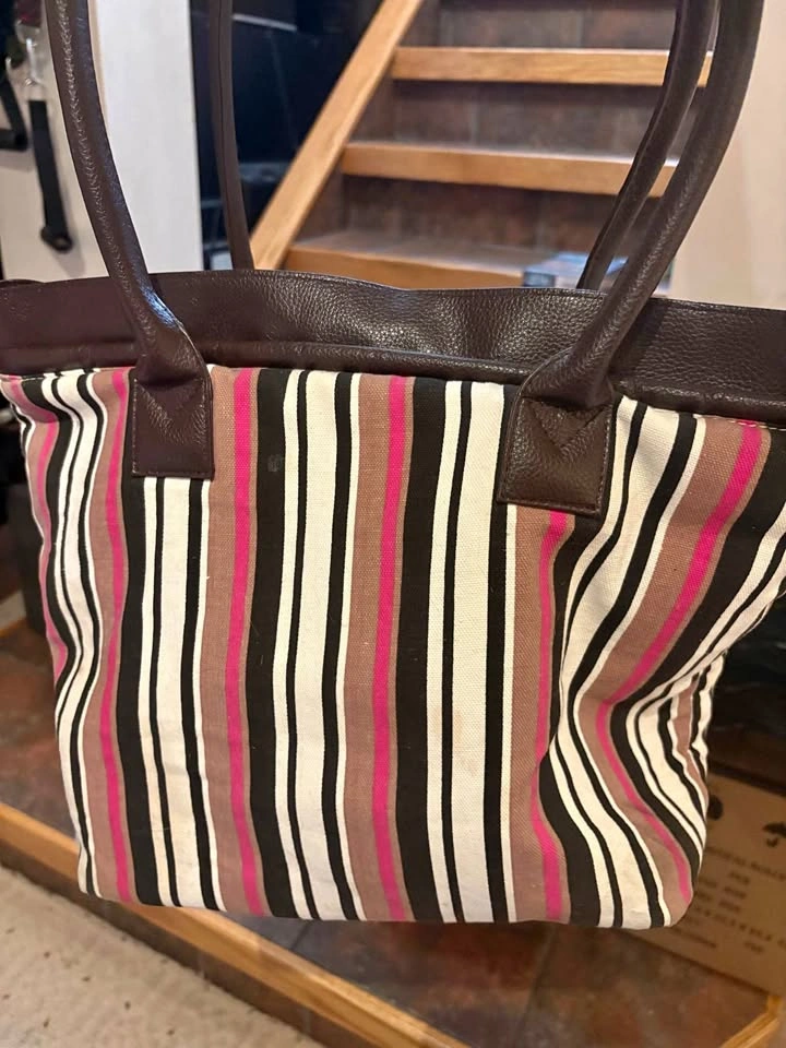 Creative Couture Striped Tote Bag