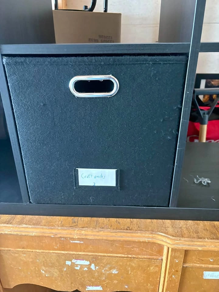 4 Black Fabric Storage Cubes