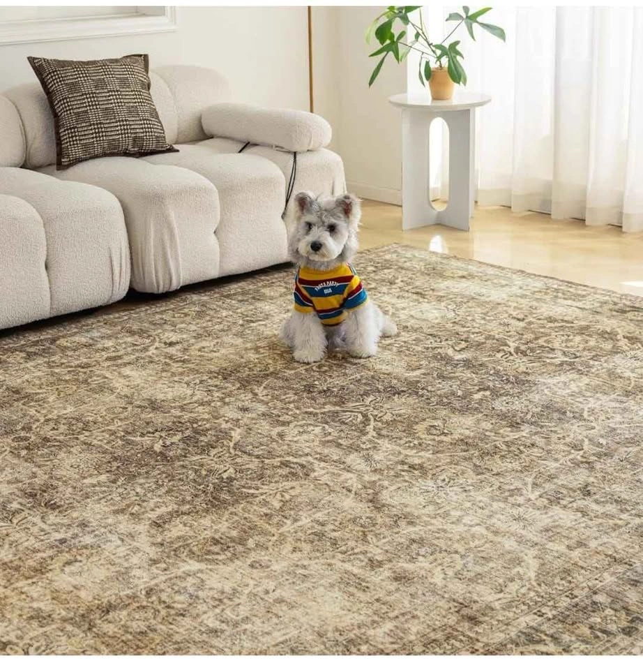 10x12 Washable Brown Neutral Vintage Area Rug - photo 5