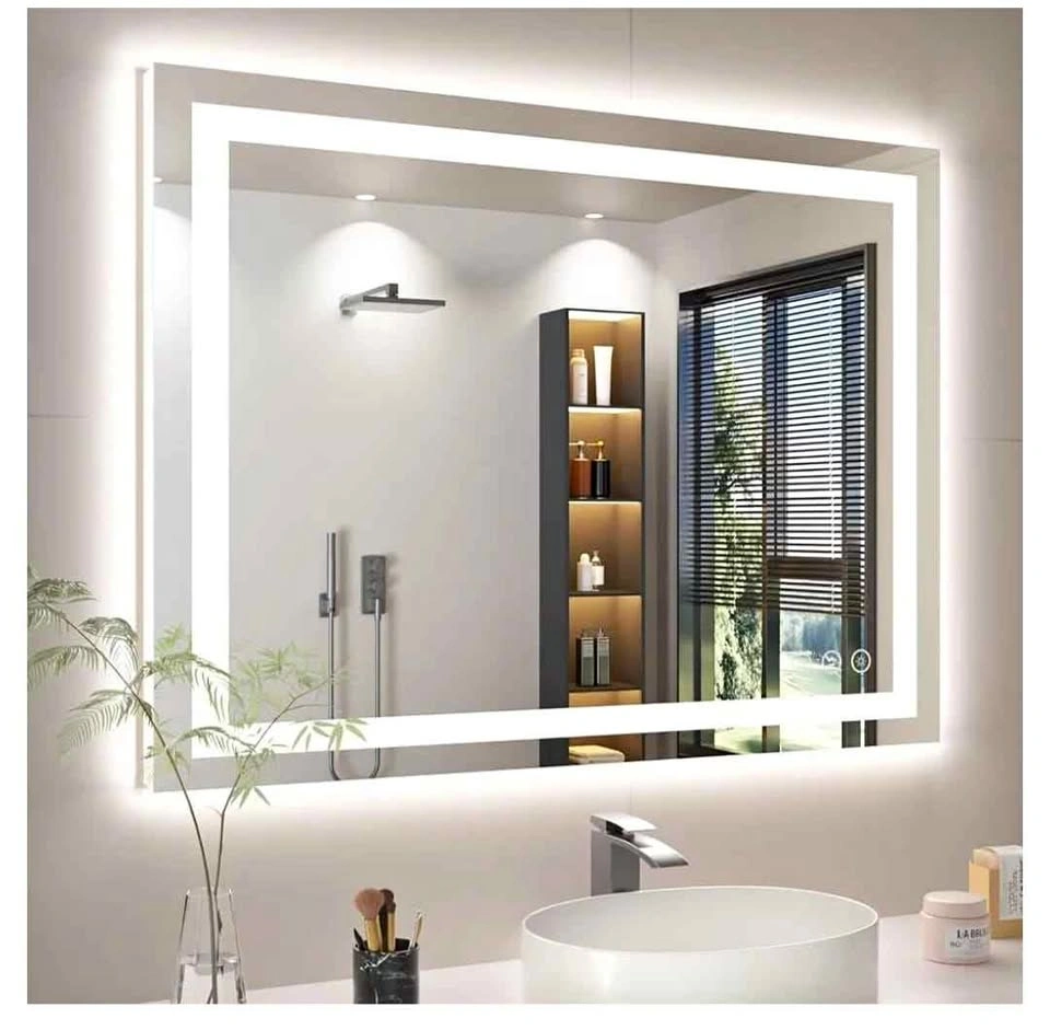 40"x30" LED Bathroom Mirror - Anti-Fog, Dimmable, Frameless